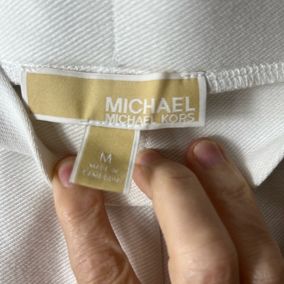 Michael Kors White Slit Hem Pull On Leggings Pants Medium Modern Clean Beauty - Picture 4 of 9